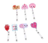 Katnetoly 8 Pezzi di Feltro Bobine di Badge Retrattili, Portabadge A Tema Regalo per Natale, Ringraziamento, Scuola, Infermieri, Studenti, Facile da Usare