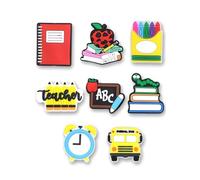 Katnetoly 8 Pezzi di Perline In Silicone Libro Matita Sveglia Perline In Silicone Braccialetto DIY Collane Accessori Penna per La Creazione di Gioielli