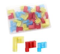 Katnetoly 80 Pezzi Connettore A Forcella Ad Angolo Retto 22-18/16-14/12-10AWG Terminale A Bandiera A Sgancio Rapido In Nylon Rosso/Giallo/Blu