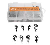 Katnetoly 80 Pezzi Kit di Riparazione della Punta della da Pesca Punte Guida ' nel Ceramica nel Acciaio Inossidabile Punta Ricambio per Guida ' per La Pesca nel Mare