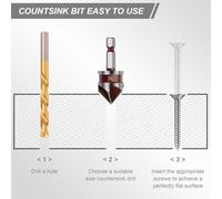 Katnetoly 82 Gradi HSS Contropiede HSS Bit Trapano Impostato 5 Pc Bit di per Legno, Plastica In Metallo