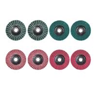 Katnetoly 8PZ Dischi Lamellari nel Fibra di Nylon Rossi e da 4 Pollici Set di Ruote Abrasive per Levigatura Assortite per Smerigliatrice Angolare