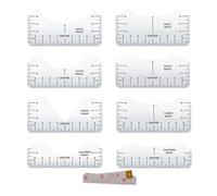 Katnetoly 9 Pezzi Righello Guida per Centrare il Vinile, Righello Trasparente In PVC con Scollo A V/Rotondo per Allineamento, Pressa A Caldo