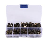 Katnetoly 90 Set di Chicago Kit Assortiti, 6 Misure di Rivetti nel Pelle Un Testa Piatta Borchie Un Vite nel Metallo per nel Pelle DIY B