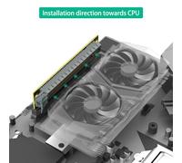 Katnetoly A Femmina Riser Card PCI-e 16X 3.0 90 Gradi al Contrario per Server 2U (Direzione di Installazione Verso la CPU)