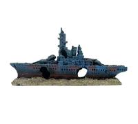 Katnetoly Acquario Naufragio Serbatoio di Pesce Paesaggistica in Resina Ornamenti per Navi Rotte B