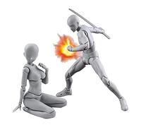 Katnetoly Action Figure Modello in PVC con Modelli di Figure da Disegno in Scatola per Artisti (Femmina + Uomo, Grigio)