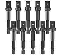 Katnetoly Adattatore A Percussione 3/8, Confezione da 10 Adattatori per Prese da 3/8 da 1/4 Pollici A 3/8 Kit Adattatori per Avvitatore A Percussione, DIY Automobilistico