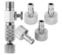 Katnetoly Adattatore di Disconnessione con Accoppiamento A Sgancio Rapido per Aerografo con Regolazione del Flusso D'Aria con 5 Raccordi e 1 Femmina da 1/8 di Pollice