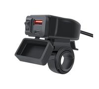 Katnetoly Adattatore Universale per Presa Impermeabile per Manubrio con Ricarica Rapida USB+Type-C per Moto QC3.0