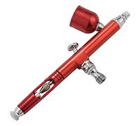 Katnetoly Airbrush Strumento Dual Action Feed 0.3Mm Ugello Airbrush Nail Art Paint Tattoo Tool con Chiave Red Straw