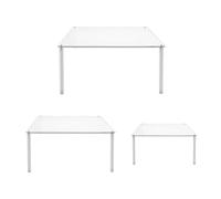 Katnetoly Alzata per Cupcake in Acrilico da 3 Pezzi, Quadrata Trasparente, per Esposizione di Torte, Pizze, Dessert.