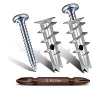 Katnetoly Ancore per Muro A Secco Autoperforanti In, Kit di Ancoraggi per Muro e, per Muro A Secco, 25 Tasselli per Muro In Metallo Resistente