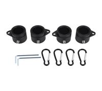 Katnetoly Anelli per Aste Portabandiera da 4 Pezzi Anelli di Montaggio nel Lega di Alluminio Portabandiera Rotante un 360 Gradi Bandiera Anti Avvolgimento (1 Pollice Nero)