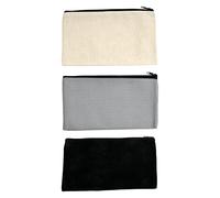 Katnetoly Astuccio per Matite nel Tela di Cotone Bianco Diy con Cerniera per per Cosmetici per il Trucco