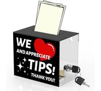 Katnetoly Barattoli di Punta Acrilica per Box Box di Punta del con Slot e Blocco Cassetta Donazione del Barattolo di Blocco Cassetta