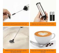Katnetoly Battitore di Uova Portatile Portatile Spumer Maker Cappuccino Mix Mix Whisk Strumenti