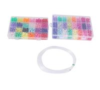Katnetoly Beads, 1.900 Pezzi 9Mm Beads Set In 24 Colori con Cordino per Gioielli