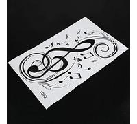 Katnetoly Beat Nota Murali Musicali, Murali in Vinile, Musicale, Decorazione Artistica della Casa di Grafica (Nero) 77X45Cm