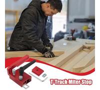 Katnetoly Blocco di Arresto per Guida A T per Lavorazione del Legno Tipo 75 In Lega di Alluminio Blocco di Arresto per Guida A T Regolabile Manuale Limitatore per Lavorazione del Legno B