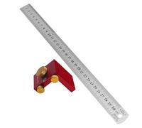 Katnetoly Blocco di Posizionamento per Tracciatura con Righello In Acciaio, Calibro per Tracciatura Angolare In Alluminio, Localizzatore di Misurazione per Tracciatura per Carpenteria DIY