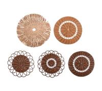 Katnetoly Boho Wall Basket Decor Set di 5 Nordic Semplice Decorazione per Pareti di Paglia Fatta A Mano