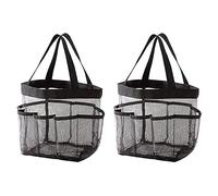 Katnetoly Borsa da Bagno in Rete da 2 Pezzi Borsa da Doccia Portatile Adatta per Dormitorio Universitario, Bagno, Palestra e Viaggi, Nero