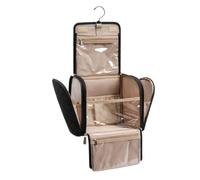 Katnetoly Borsa da Toilette per da Viaggio con Gancio Sospeso Organizzatore Resistente all'Acqua di Grande capacità per Gli Accessori da Toeletta Spazzole Spugna Nero