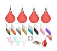 Katnetoly Bottiglia Scorrevole in Ceramica con Ago Imbuto di Riempimento 3 Oz Set di Attrezzi per Ceramica Forniture per Ceramica in Metallo Rosso per Smalto di Argilla Bottiglia A Pressione