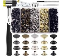 Katnetoly Bottoncini Automatici in Acciaio Inossidabile, Utensile per Bottoni Automatici per Impieghi Gravosi, Kit per Bottoni Automatici in Tela da 5/8 Pollici, Kit per Bottoni Automatici
