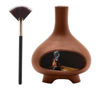 Katnetoly Bruciatore di Incenso in Ceramica Fatto A Mano Bruciatore di Incenso Camino Ciotola per Sbavature per Bastoncini con Pennello