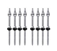 Katnetoly Bulloni A Gancio Bulloni A Gancio M10 X 200 Mm, Preassemblati, V2A, Regolabili In Altezza, per Tetti di Montaggio Solare Fotovoltaico, Confezione da 8