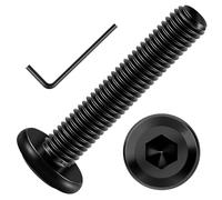 Katnetoly Bulloni M6 A Testa Piatta con Esagono Incassato M6 X 30 Mm, 50 Pezzi, Bulloni per Mobili In Acciaio Inossidabile 304, Filettatura, Chiave Esagonale