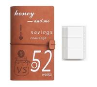 Katnetoly Buste per Contanti con Raccoglitore di Budget da 52 Settimane per La Sfida di Coppia per Risparmiare Denaro, Organizer per Depositi In Contanti, Imitazione e