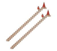 Katnetoly Calendario di Natale per Salire Le Scale in Legno, Calendario del Conto alla Rovescia per Le Scale di Babbo Natale, Decorazione del Conto alla Rovescia per Natale (2 Pezzi)