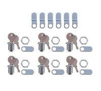 Katnetoly Cam Locks Serratura per Armadietto con Chiave, Cilindro da 5/8 Pollici (Lunghezza) per Spessore del Pannello di 3/8 Pollici, per Riporre Cassetti per Cassette Postali, 6 Pezzi, Facile