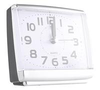 Katnetoly Camera da Letto Letto da Tavolo Sveglie Orologi Camera da Letto Accanto A Studente Plastica Silenziosa Orologio da Tavolo Piccolo Orologio Sveglia-Bianco