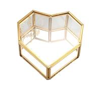 Katnetoly Capovolgere Un Forma di Cuore di Vetro Geometrica Jewelry Box Vetro Scatola Squisita Unico Wedding Ring Jewelry Box per La Decorazione di Nozze