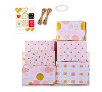 Katnetoly Carta da Regalo per Regalo di Compleanno in Rosa Fogli Piegati per Ragazze Carta da Regalo per Feste, Matrimoni, San, Tutte Le Occasioni