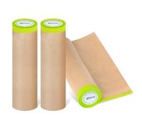 Katnetoly Carta per Mascheratura Pre-Nastrata per Pittura, Carta per Mascheratura per Pittura da 18 Pollici X 50 Piedi, Carta per Pittori con Nastro e Drappeggio, (3 Rotoli) Facile da Usare