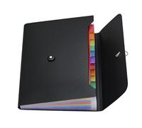 Katnetoly Cartella Portadocumenti Espandibile per Organizer, 13 Tasche, Cartella per Ricevute Documenti Cartacei In Formato A4 Lettera per Aula, Casa, Facile da Usare, Nera