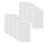 Katnetoly Cartelle con Cerniera da 50 Pezzi per Raccoglitori A 6 Anelli Buste per Contanti In PVC con Cerniera Borsa con Cerniera