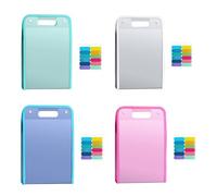 Katnetoly Cartelle di File A4 da 4 Pezzi, Organizer Verticale di File A4 con Maniglia con 13 Tasche Portatili per Studenti, Business Durevole Facile da Usare Blu+Rosa+Verde+Bianco