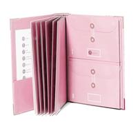 Katnetoly Cartelle di File con Etichette, Simpatico Organizer per Carta con con Cerniera, Organizer Portatile per Documenti per Casa e Ufficio, Rosa