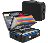 Katnetoly Cassetta per Documenti Ignifuga per Scrivania - Scatola A 8 Strati - Cassaforte Ignifuga per la Casa, per Passaporti, Certificati