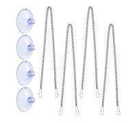 Katnetoly Catena di Sospensione di Vetro da 4 Pezzi da 20 "Catena di Sospensione di Vetro con Ganci per Una Ventosa per il Display per Immagini di Finestre