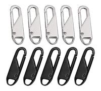 Katnetoly Cerniera di Ricambio in Metallo (10 Pezzi), Linguette in Metallo per la Riparazione della Cerniera, per Vestiti, Bagagli, Fai da Te