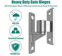 Katnetoly Cerniere per Cancelli, Cerniere per Cancelli In Acciaio Inossidabile 304, Perno Monoblocco Resistente da 5/8 di Pollice, per Cancelli Agricoli, Portata Fino A 600 Libbre
