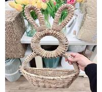 Katnetoly Cestino di Coniglietto Appeso A Parete, Decorazione Primaverile, Cestino di Coniglietto di Pasqua in Vimini Intrecciato A Mano, per Decorazioni