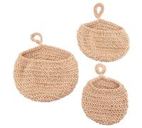 Katnetoly Cesto di Frutta da Appendere per Cucina, Cestini di Frutta e Verdura da Appendere al Muro, Cestini da Cucina Decorativi da Appendere Intrecciati Un Mano